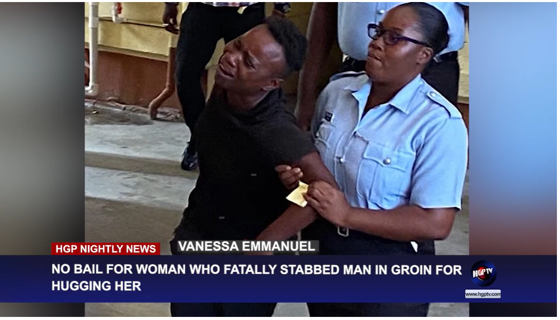 NO BAIL FOR WOMAN WHO FATALLY STABBED MAN IN GROIN FOR HUGGING HER NO